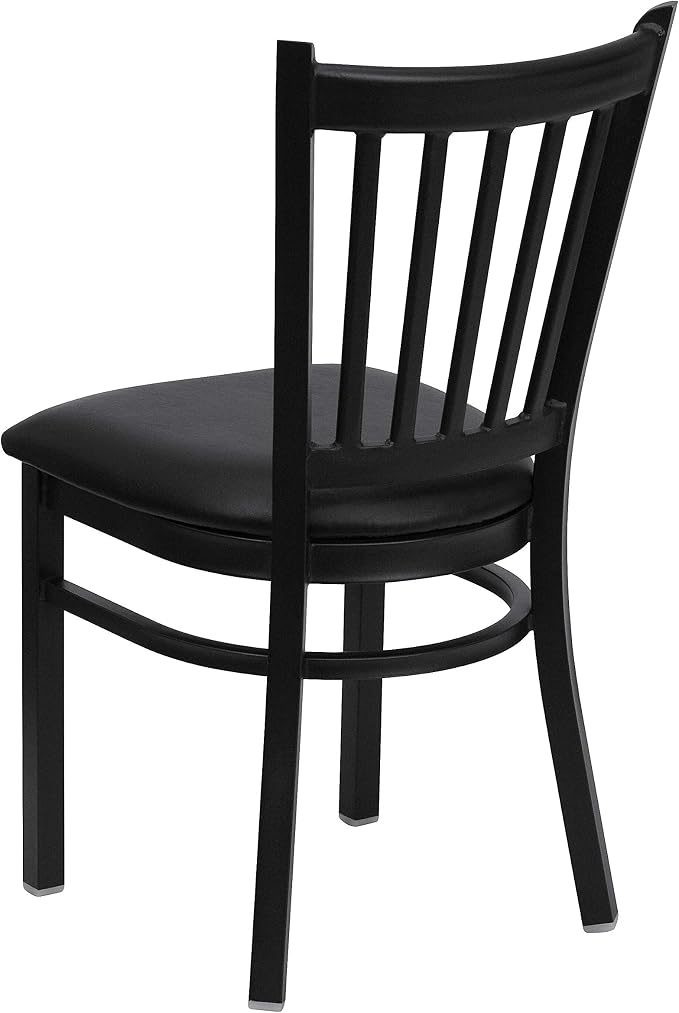 Flash Furniture HERCULES Series Black Vertical Back Metal Restaurant Chair - Image 5