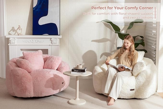 MAXYOYO Bean Bag Chair, Floral Shaped Bean Bag Sofa - Image 3