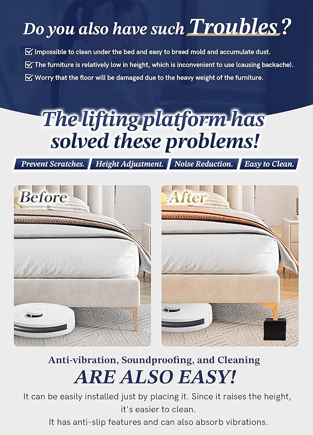 EclatBain Rectangle Bed Risers Furniture Risers Heavy-Duty Rectangular - Image 4