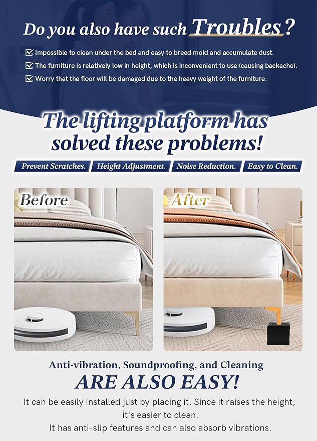 EclatBain Bed Risers Furniture Risers Heavy-Duty Rectangular Adjustable Block 8 - Image 4