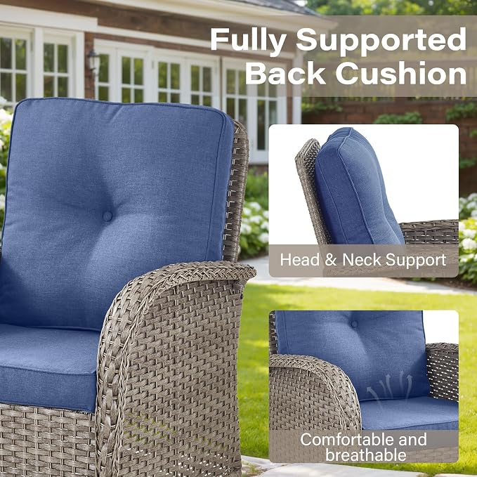 Belord 6 Pieces Wicker Patio Conversation Sets - Image 6