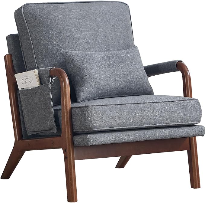 ANJ Mid Century Modern Accent Chair, Lounge Reading Armchair - Image 9