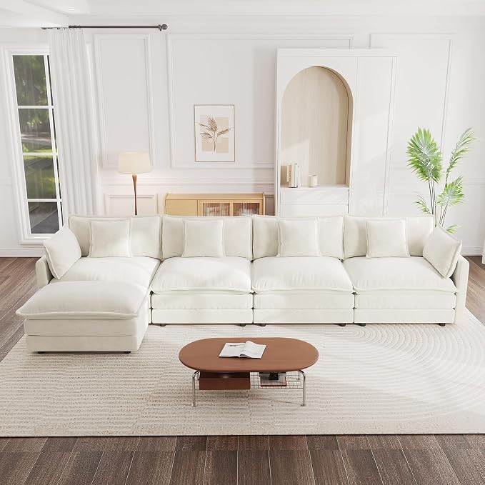 mikibama Modular Sectional Sofa, 146.5 Inch L Shaped Couch Set - Image 9