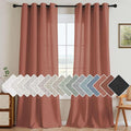 H.VERSAILTEX Living Room Linen Curtains Semi Sheer Curtains Nickel Grommet by HVERSAILTEX