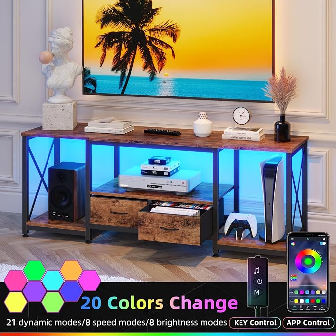 GYIIYUO TV Stand with Fabric Drawer - Image 4