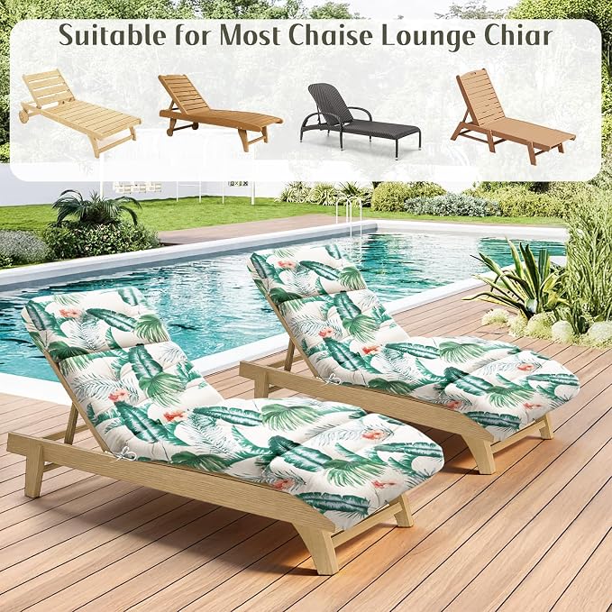 EverPine Outdoor Chaise Lounge Chair Cushion 74.4 x 22.8 x 4.7 Inch, Patio - Image 6