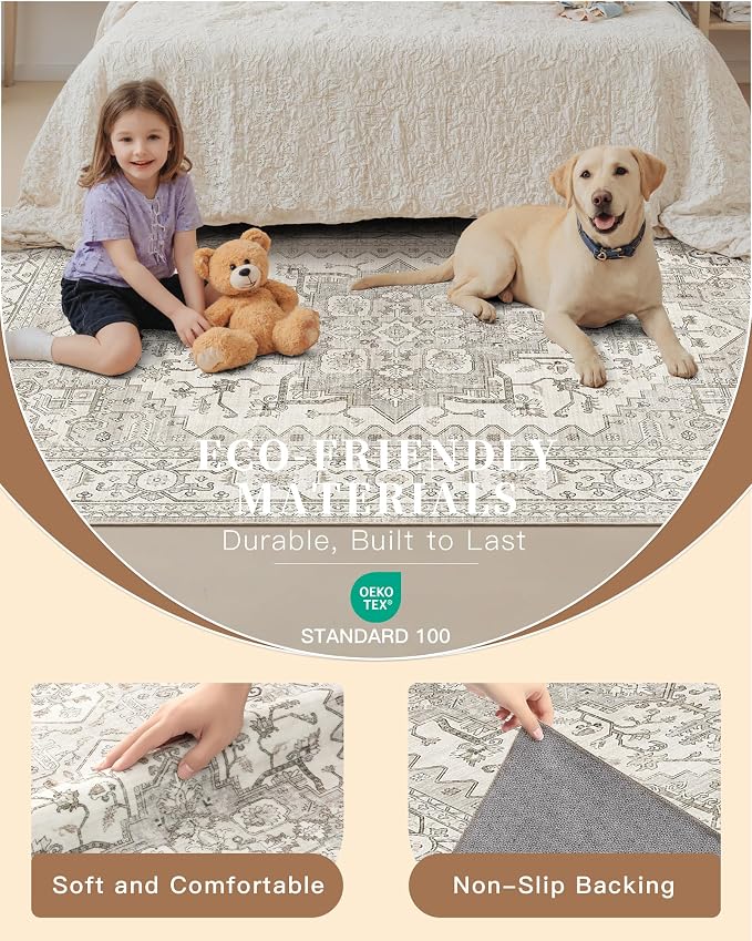 Madane Hallway Runner Rug 2'6''x10' Kitchen Runner, Non Slip Vintage Runners - Image 5