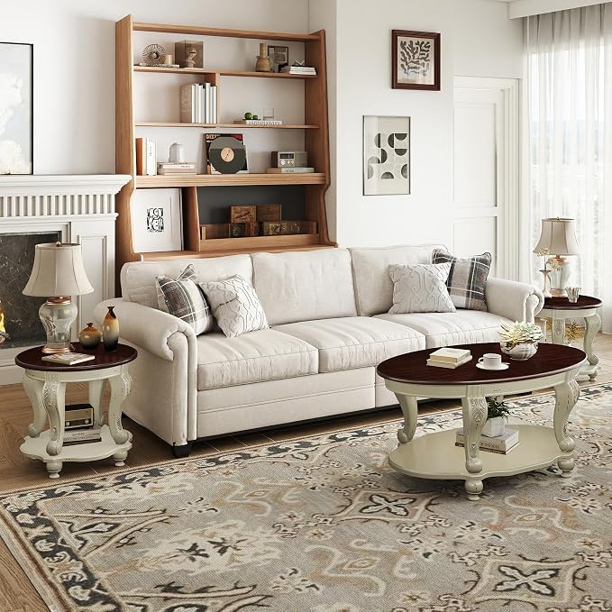 LKTART Round End Table, Victorian Vintage End Tables - Image 8