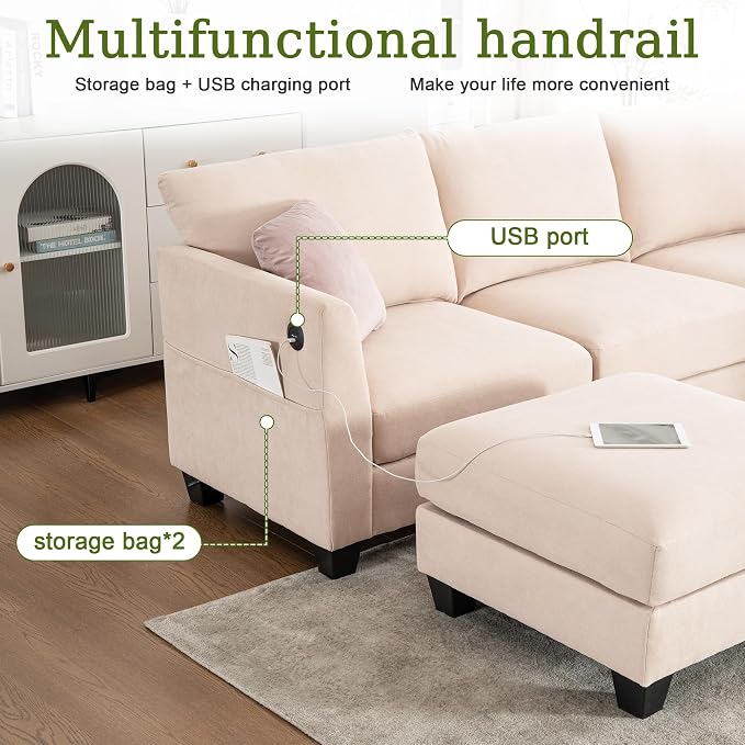 150.4" Large Sectional Couches for Living Room, 8 Seater L Shaped Modular - Image 6