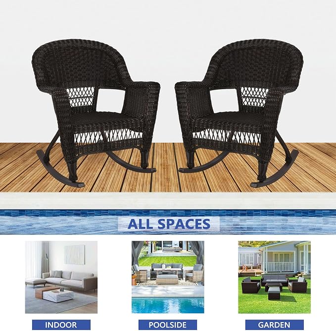 Jeco Set of 2 Wicker Rocker Chairs - Image 9