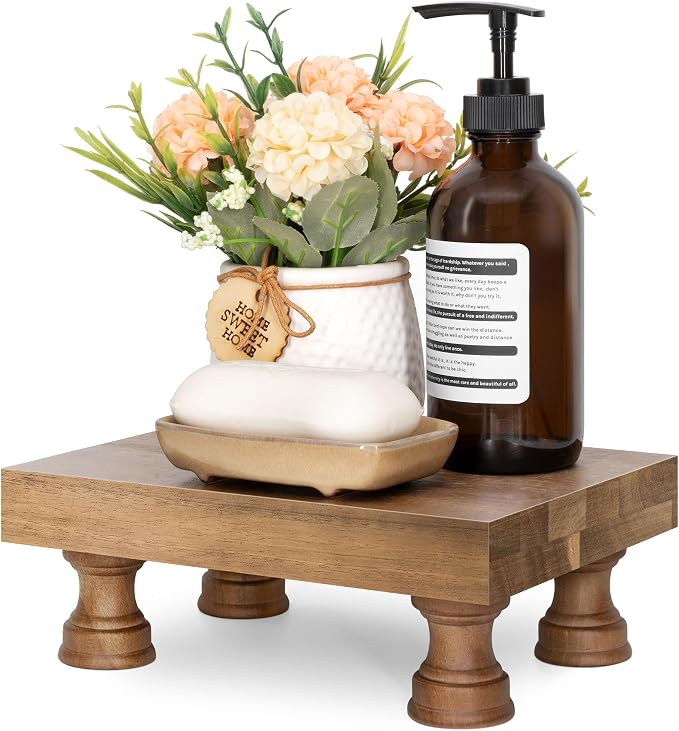 EOSAHR Farmhouse Wooden Riser for Display : Decorative Pedestal Stand for by EOSAHR