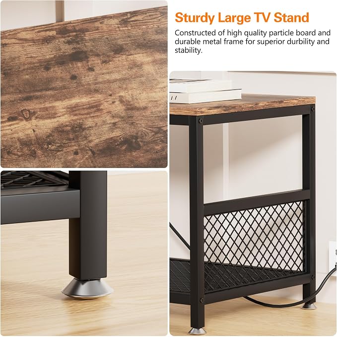 VECELO TV Stand with Power Outlets - Image 4