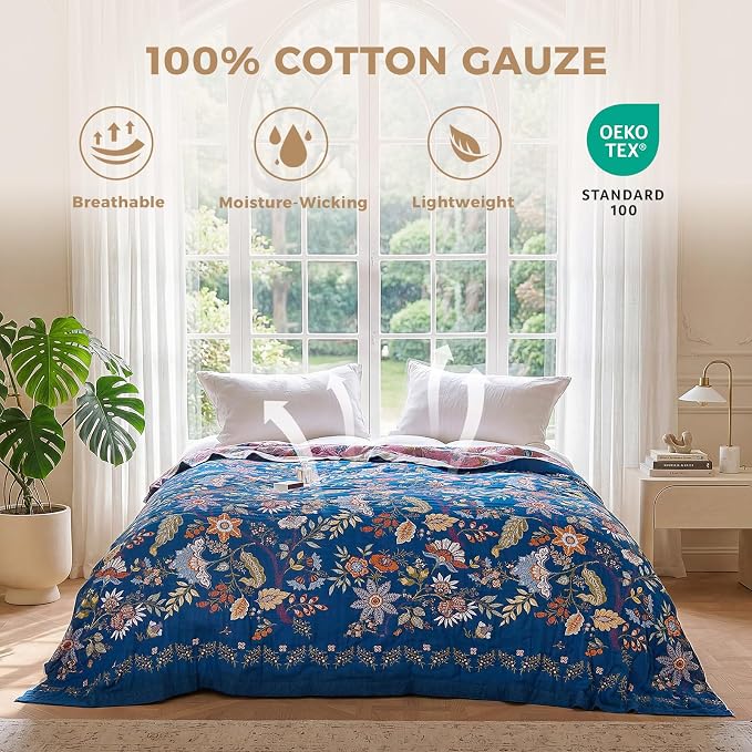 LUTBM Boho Throw Blanket for Bed Cotton Summer Blankets Bedroom Living Room - Image 2