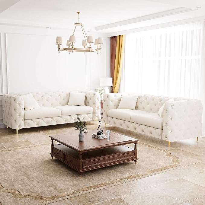 DAMAIFROM 75" Sofa Couch Mid Century Modern Velvet Couch Tufted Button Sofa by DAMAIFROMFURNITURE