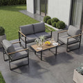 4-Piece Outdoor Patio Furniture Set, Conversation Sofa Set by GAOMON