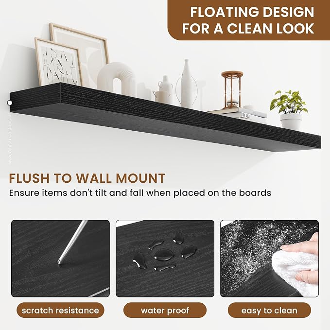fuqing Floating Shelves for Wall, Wall Mounted Wood Floating Shelf - Image 5