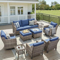 9 Piece Outdoor Patio Furniture Set-All Weather Outdoor Conversation Sets by AMCLOBA