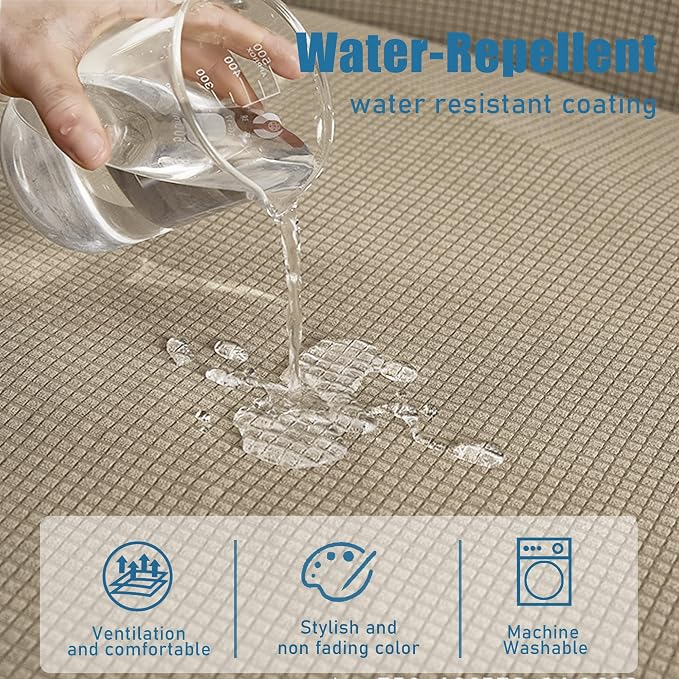 Water Repellent Couch Cushion Cover Loveseat Cover, Stretch Sectional Sofa Seat - Image 3