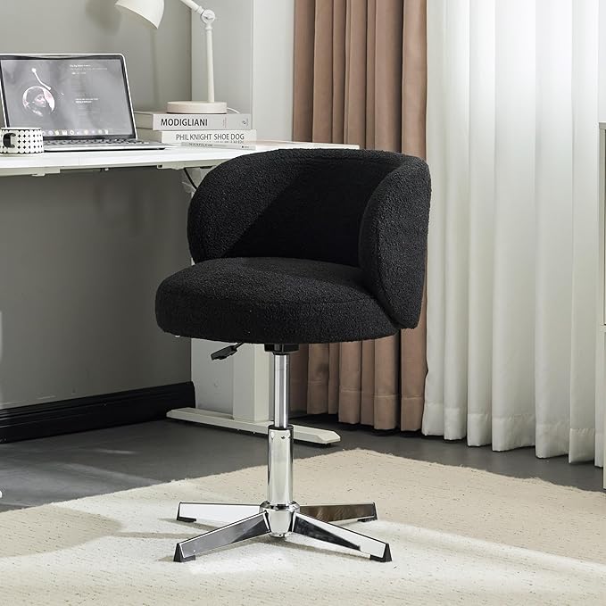 VINGLI Cute Small Swivel Desk Chair Comfy no Wheels, Ergonomic Low-Back Lumbar by VINGLI