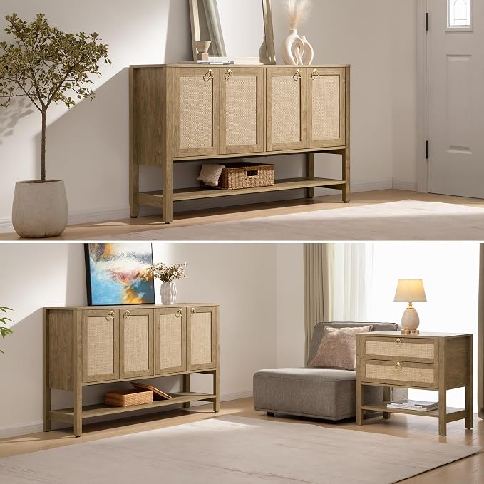 SICOTAS Rattan Sideboard Buffet Cabinet - Image 6