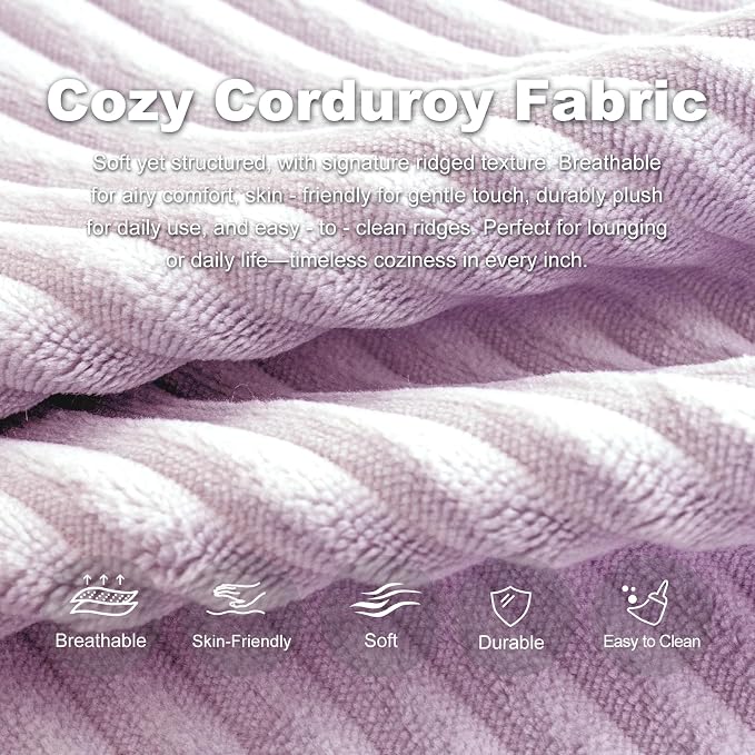 Giant Bean Bag Chair for Adults, Corduroy Chaise Lounge - Image 9