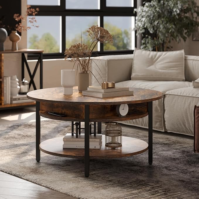 FABATO Round Lift Top Coffee Table - Image 4