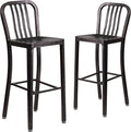 Flash Furniture Gael Commercial Grade 2 Pack 30" High Black-Antique Gold Metal by FlashFurniture