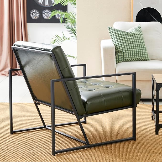Glitzhome Mid Century Green Accent Chair, Modern Living Room Armchairs - Image 8