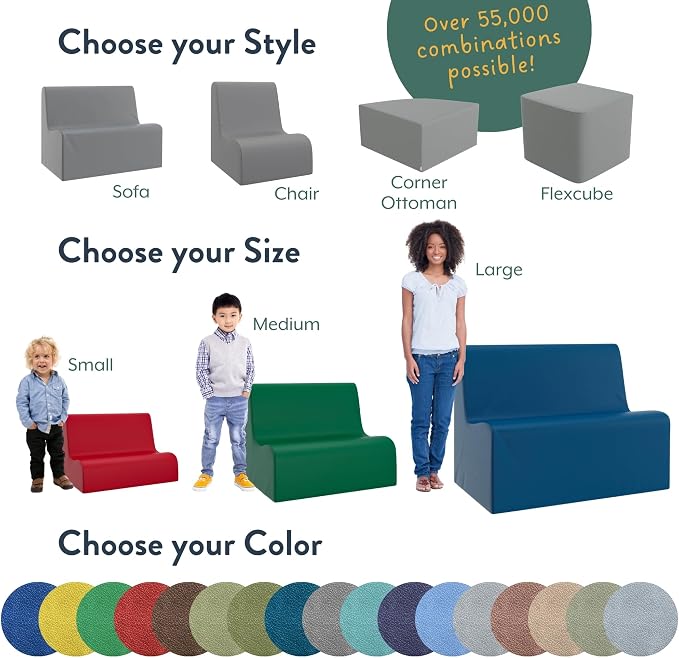Children's Factory Medium Contour Sofa, Mix-and-Match Kids Chairs, Corner - Image 5