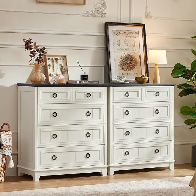Joaxswe Farmhouse 5 Drawer Dresser - Image 3