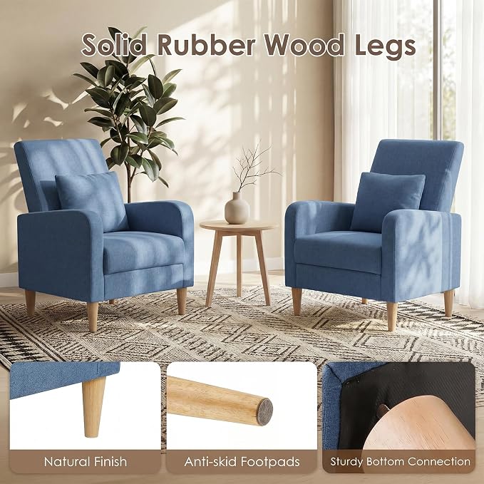 COLAMY Mid-Century Modern Upholstered Accent Chair - Image 7