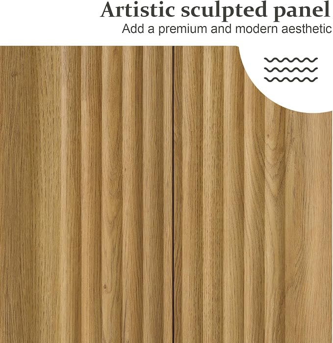 Brafab Buffet Cabinet, 94.5" Modern Farmhouse Accent Sideboard Cabinet - Image 3