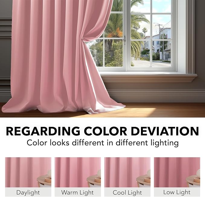 Deconovo Room Darkening Curtains Back Tab and Rod Pocket Curtains Thermal - Image 6