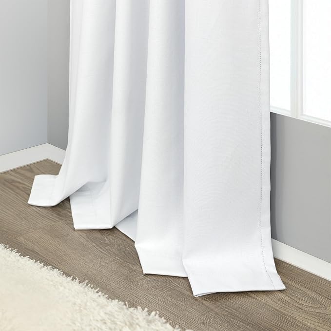 Black Out Curtains 72 Inch Long 6 ft Length 2 Panel Set Neutral Cute Blackout - Image 8