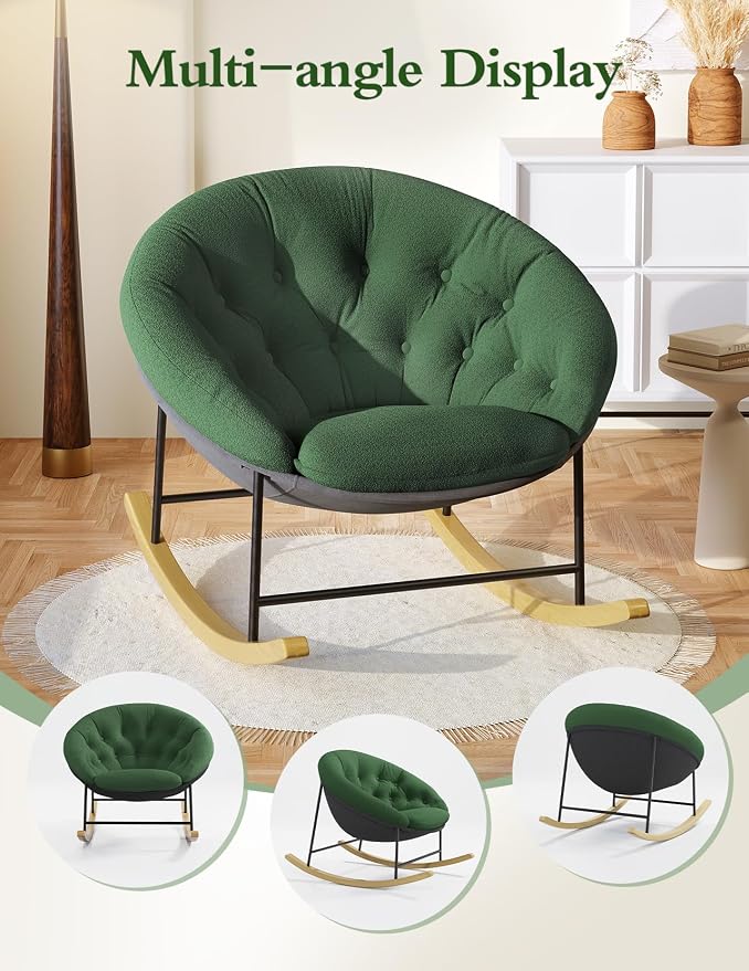 Kidirect Wide Rocking Chair Nursery, Comfy Saucer Nursery Rocking Chairs - Image 8