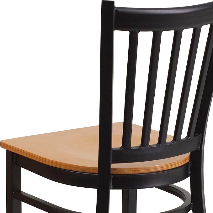 Flash Furniture HERCULES Series Black Vertical Back Metal Restaurant Chair - Image 8