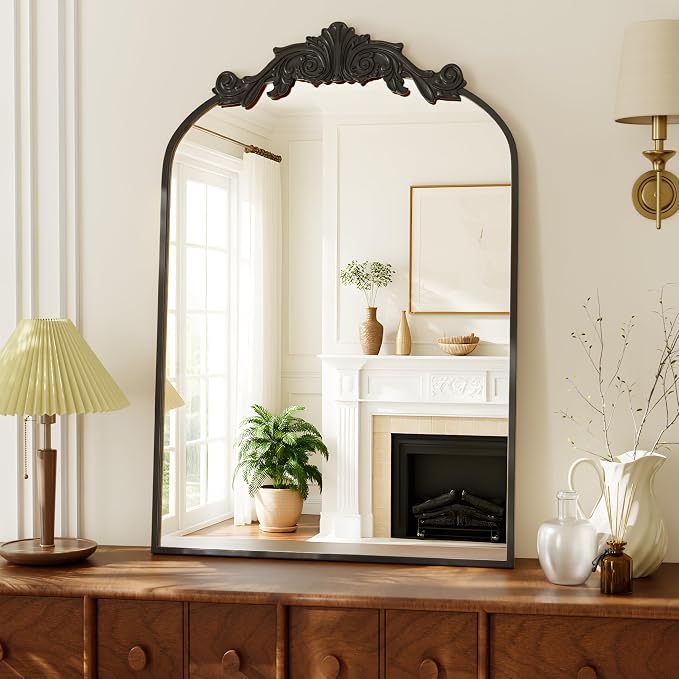 VooBang Vintage Arched Bathroom Mirror, 24x36 Inch Retro Wall Mounted Vanity by VooBang