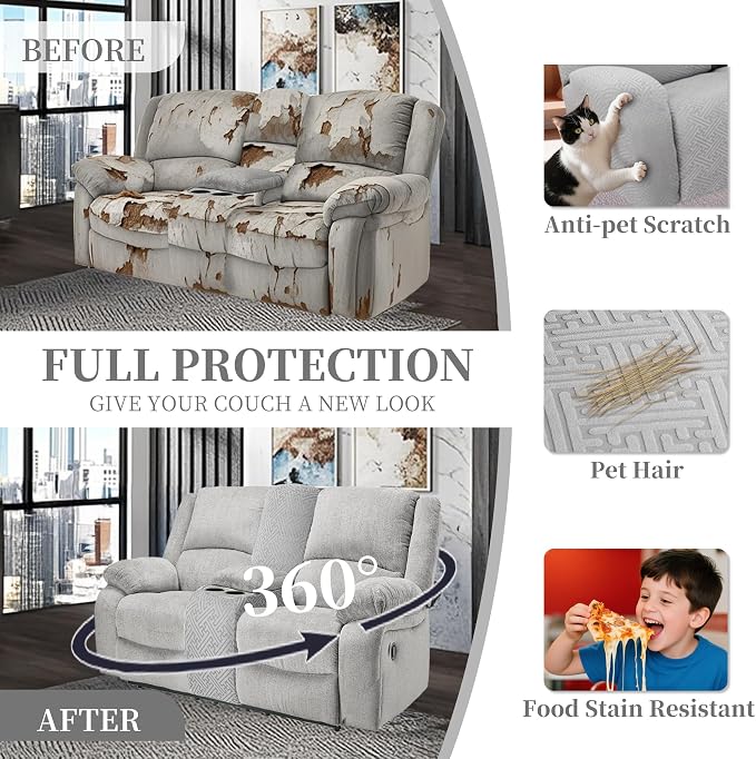 100% Waterproof Sectional Recliner Couch Covers - Image 4