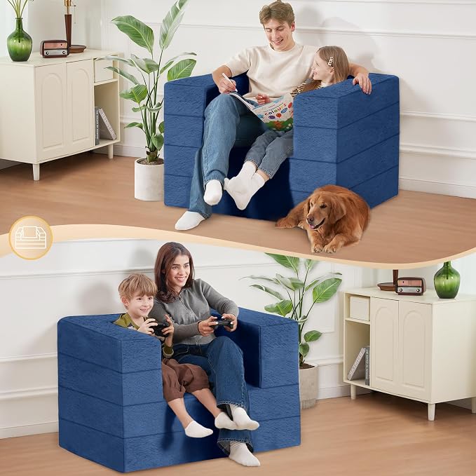 Futon Sofa Bed with Pillow, 3-in-1 Sleeper Sofa Bed with Removable Cover - Image 4