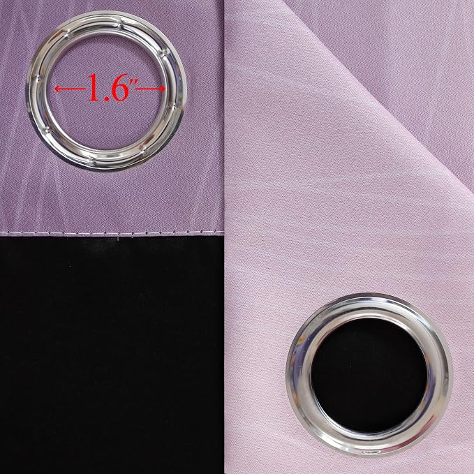 Pink and Purple Curtains 45 Inch Length 2 panels, Full Light Blocking Ombre - Image 7
