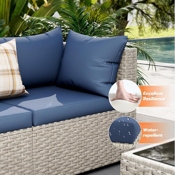 UDPATIO Outdoor Patio Furniture Set, 7 Piece Modular Sectional Sofa - Image 2