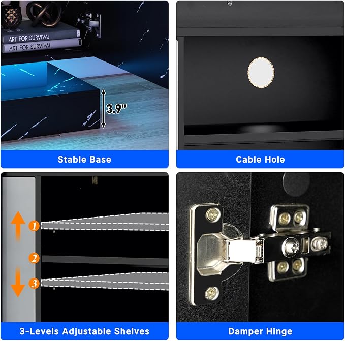 chartustriable 71IN LED TV Stands w/Power Outlet - Image 3