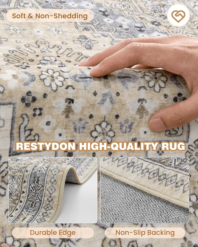 Runner Rug 2x8 Runners for Hallways Non Slip Washable, Vintage Hallway Runner - Image 7