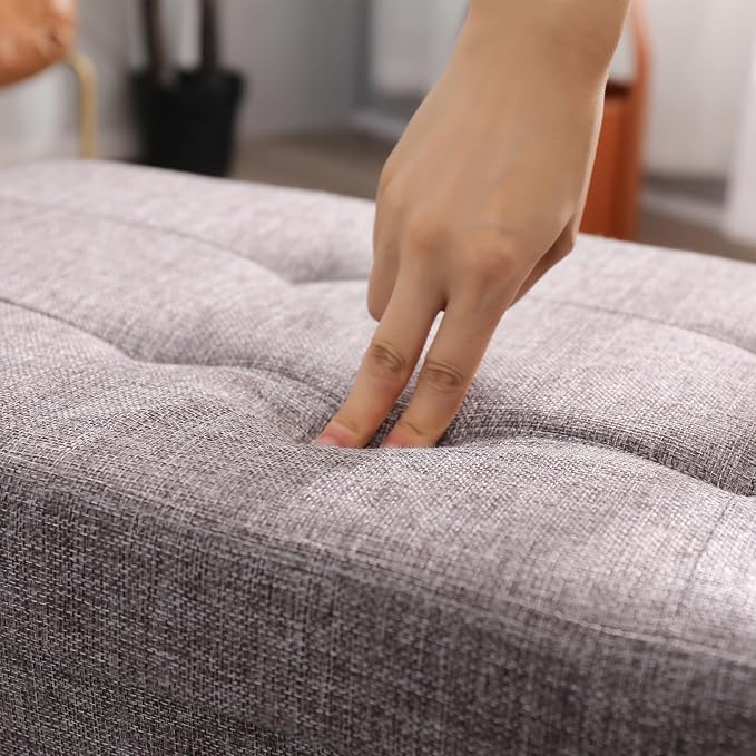 45.3 Inches Storage Ottoman Bench Foldable Seat Footrest Shoe Bench End of Bed - Image 8