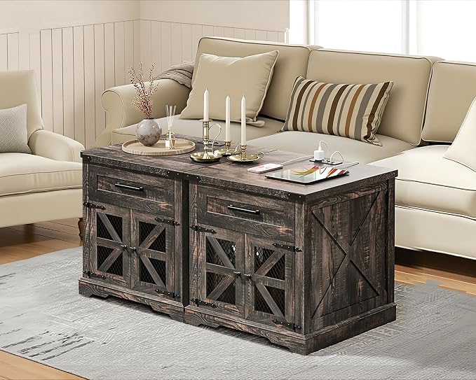 RALGEND Farmhouse End Table Set of 2, Large End Table by RALGEND