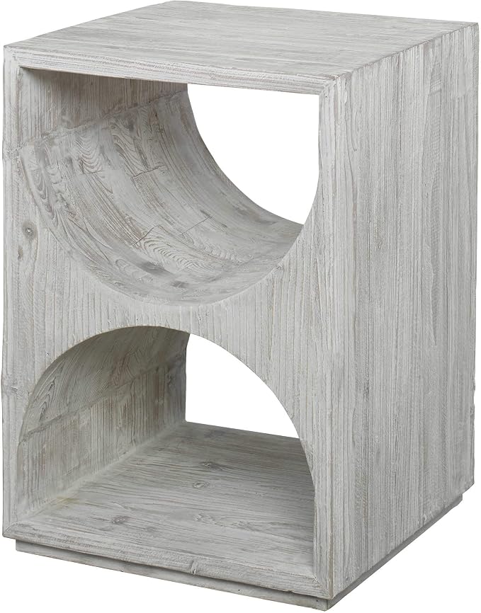 MY SWANKY HOME Elegant Scandi Contemporary Accent Table Solid Wood Distressed - Image 3