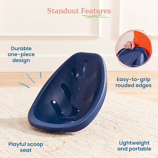 ECR4Kids Plastic Leaf Scoop Floor Rocker Seat, Classroom Furniture - Image 5