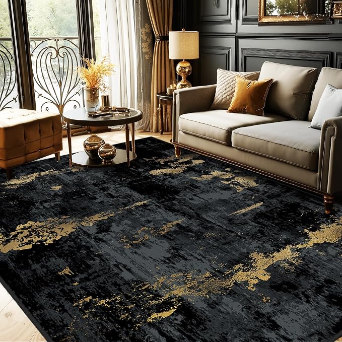 RELEANY Washable Area Rugs 10'x14' Non-Slip Modern Abstract Soft by RELEANY