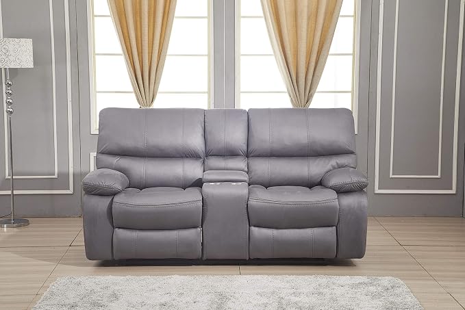 Betsy Furniture Microfiber Reclining Sofa Couch Set Living Room Set 8007 - Image 7