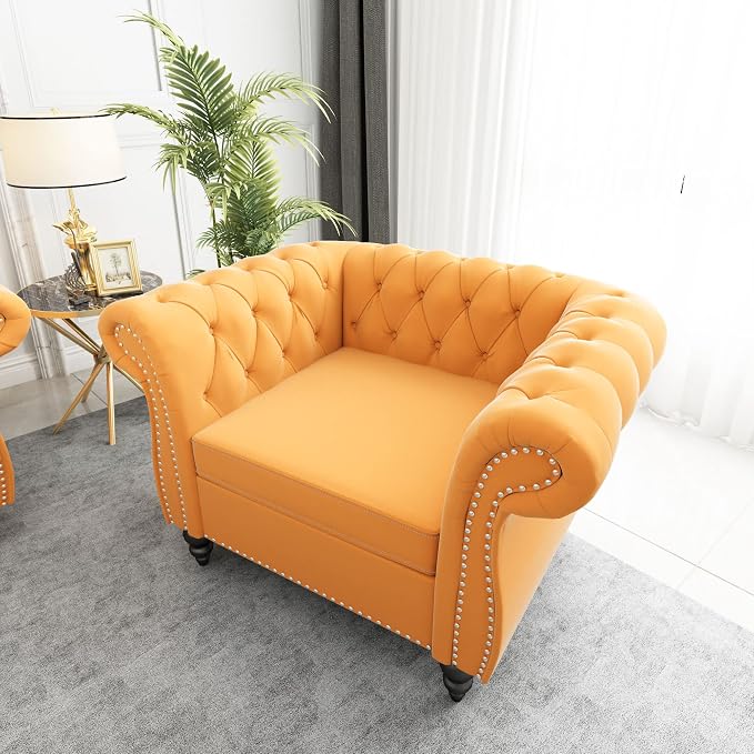 QHITTY 2 Piece Living Room Set, Sectional Chesterfield Sofa Chair Contemporary - Image 8